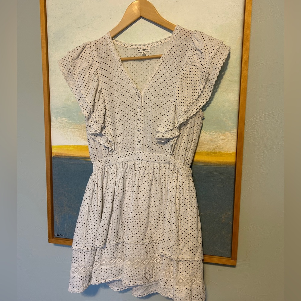 Maisie White Polka Dot Mini Dress